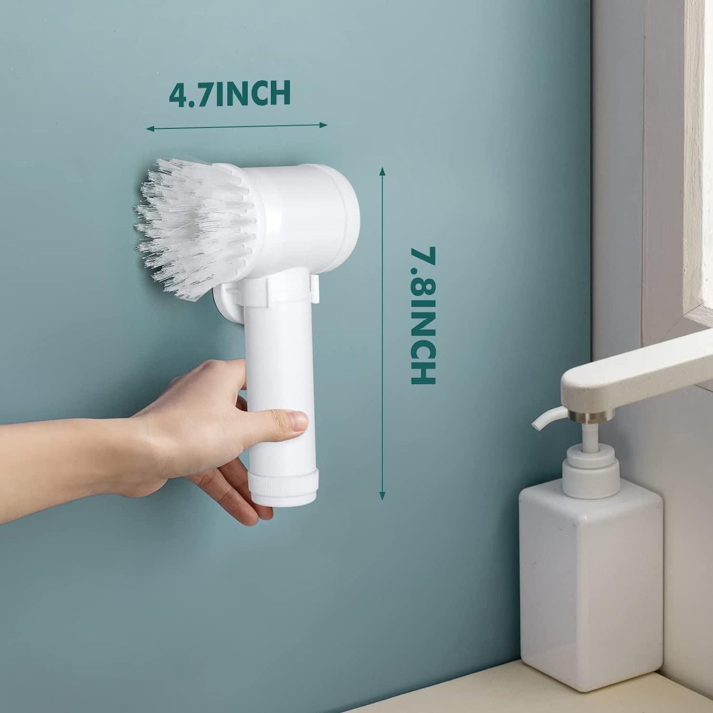 5 in 1 Handheld Bathroom Cleaning Brush Scrubber with Charging Cord